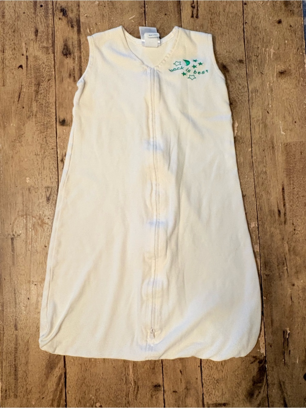Halo Baby Sleep Sack sleeveless design with zipper front “back is best”